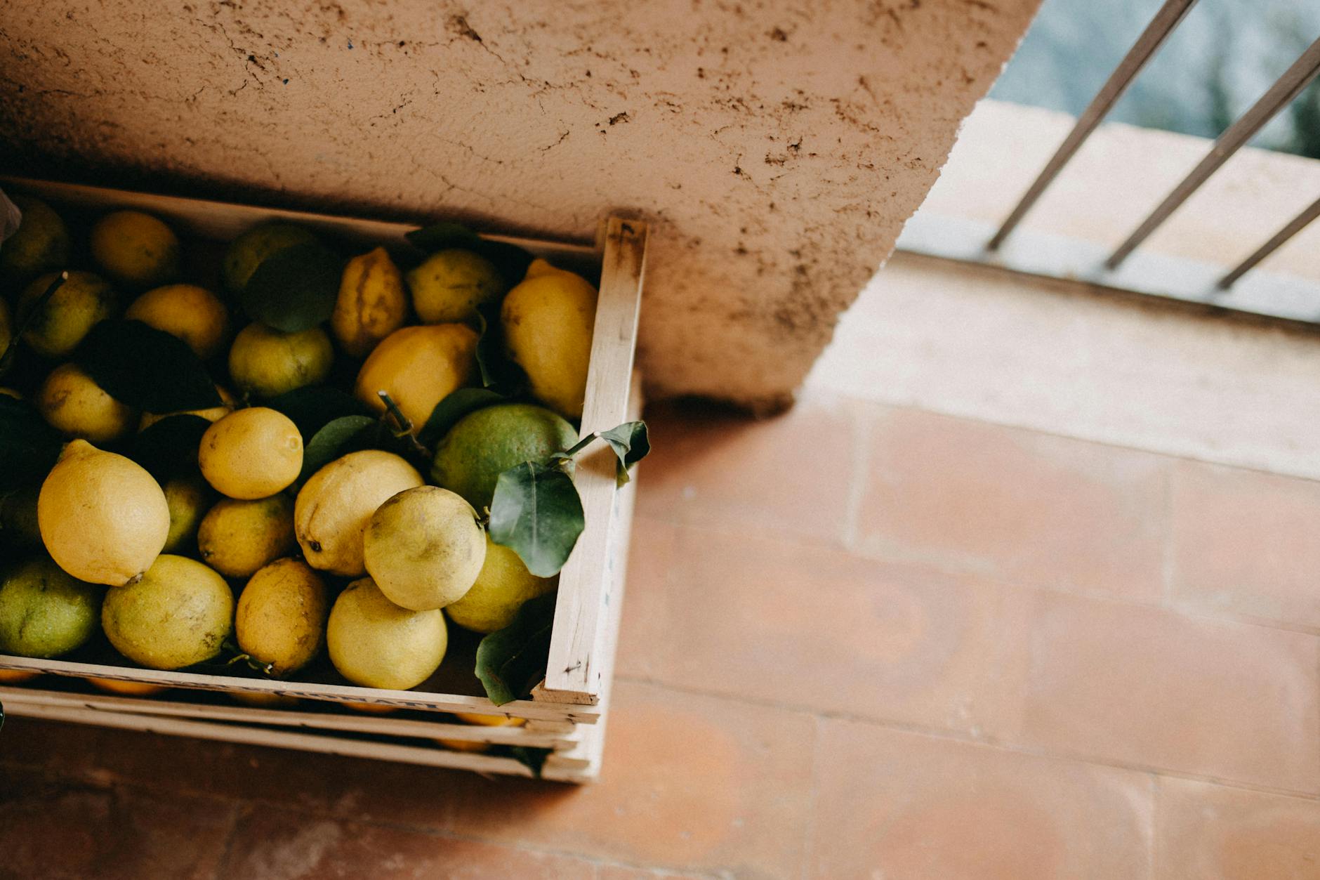a box full of lemons