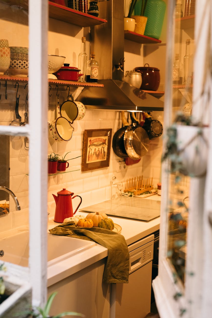 kitchen through the open window